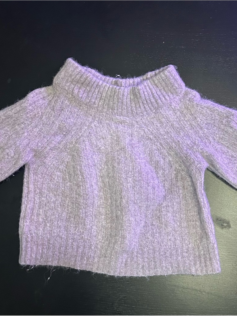 Soft Lavender wide neck Ribbed Women’s Sweater